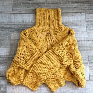 Vici Handmade Cable Knit Mustard Turtleneck